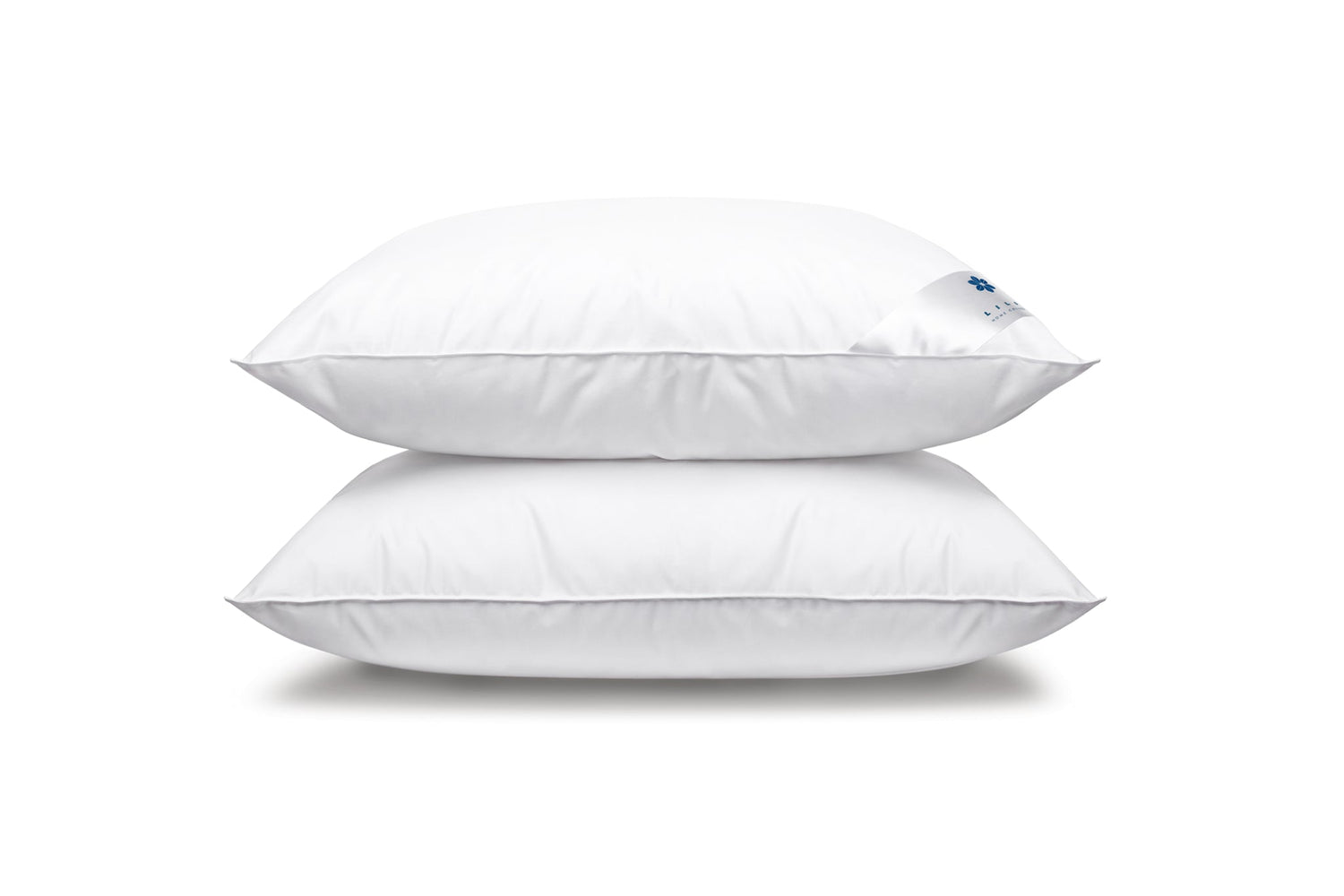 Two luxurious Aurora Lilot Soft Goose Down Pillows on an elegant white background.