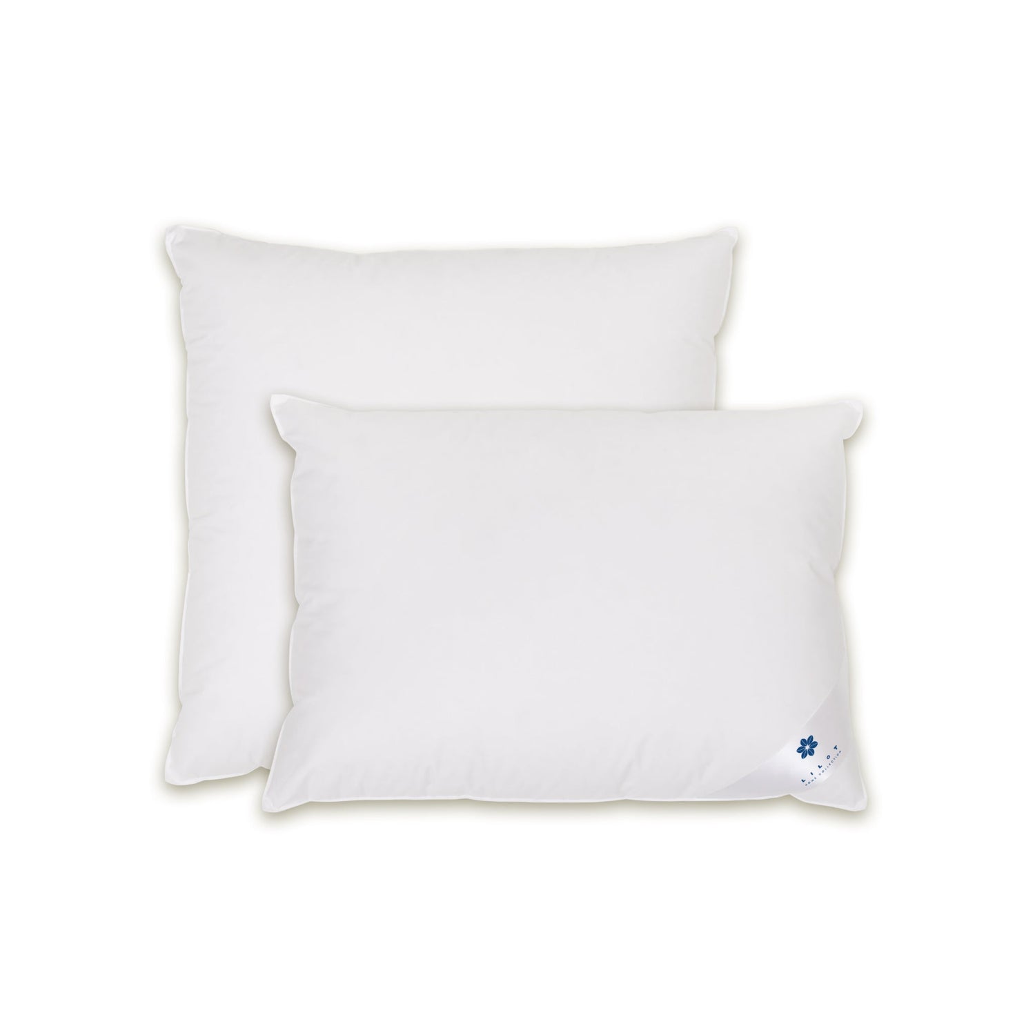 Two luxurious Aurora Lilot pillows on an elegant white background