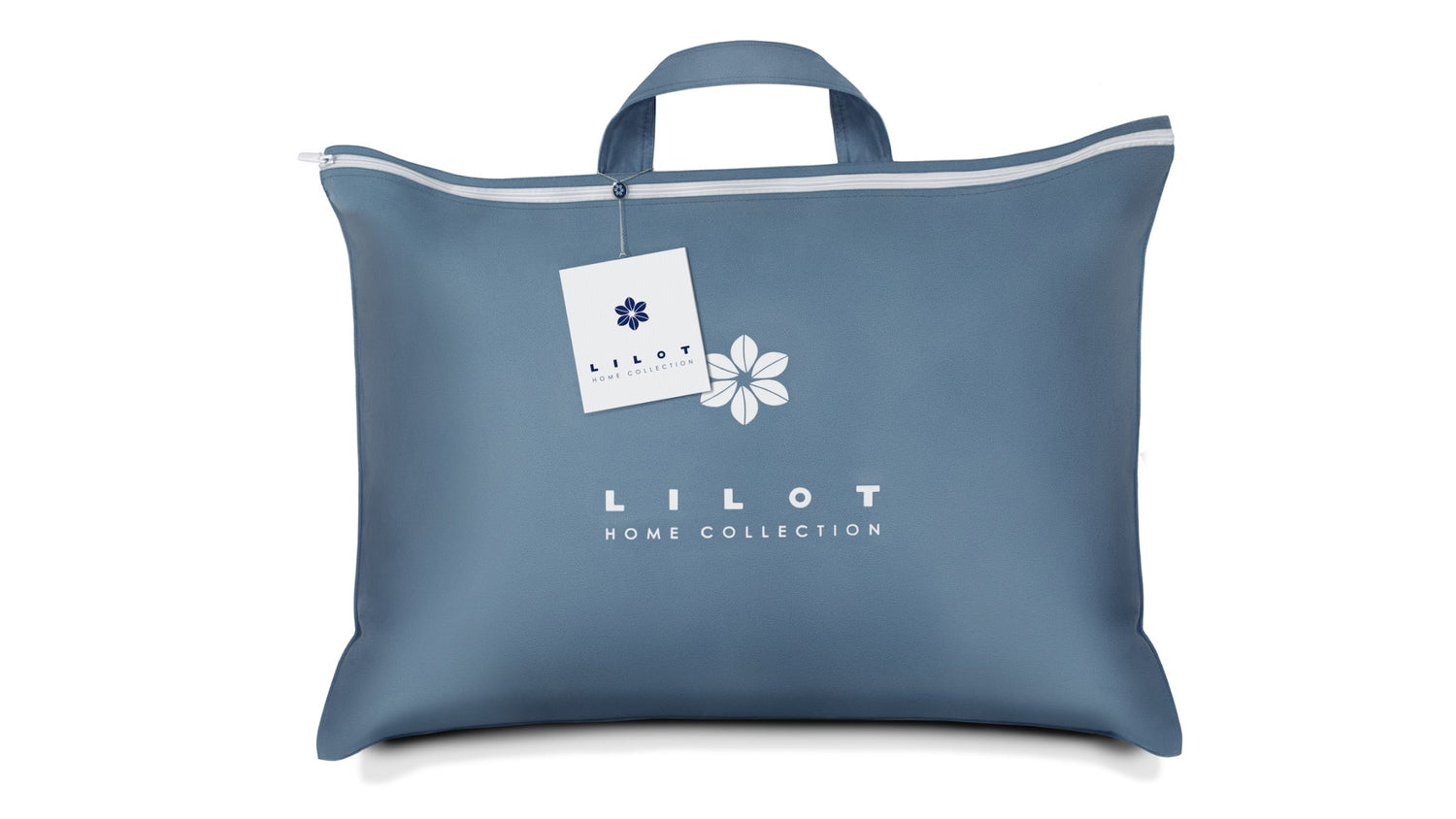 Aurora Lilot Original Sky Blue Cloth Storage Bag with white brand logo (Lilot - Home Collection) and brand leaflet.